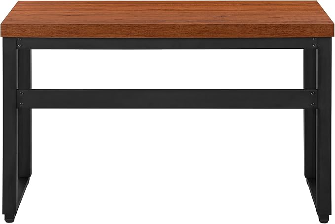 Computer Desk Home Office Standing Adjustable 48 l Work Laptop Brown Laminate Black Metal Contemporary Modern