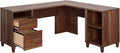 Sauder Willow Place L-Shaped Home Office Desk Grand Walnut Finish