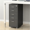 File Cabinet 5 Drawer Locking File Cabinet Under Desk Metal Filing Cabinet Under Desk Storage(Color:Model E) 1.4mm