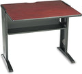 Safco Home Office 36 W Reversible Laminate Mahogany and Medium Oak Computer Desk Top