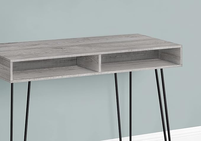 Penau Computer Desk for Home Office Modern Style with Storage Drawers 40Inchs Long Grey Laminate Finish Black Metal Legs