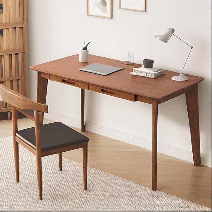 Writing Computer Desk Office Desk Computer Table Study Writing Desk with 2 Drawers for Home Office Modern Furniture