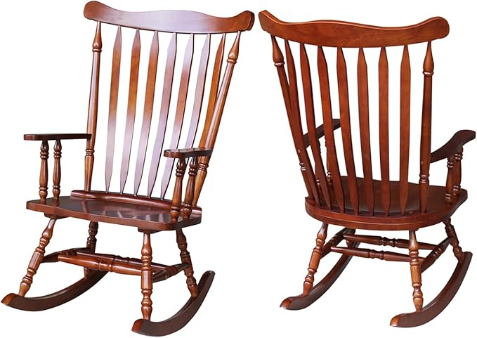 International Concepts Solid Wood Rocking Chair in Soft Cherry