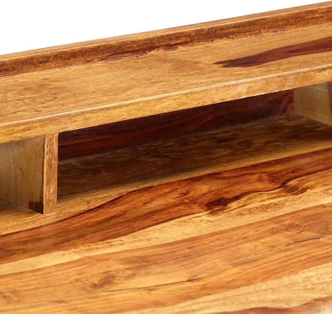 Wooden Writing Computer Desk with 1 Drawer and 3 compartments Home Office Desk Writing Study Table PC Desk Workstation for Bedroom 45.3x19.7x33.5 Solid Sheesham Wood -AA