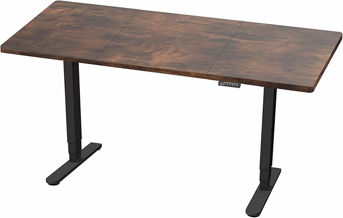 VIVO Electric 83 x 30 in Dual Motor Sit Stand Desk Memory Height Adjustment 2B Series Rustic Vintage Brown Top Black Frame DESK-KIT-2B8N
