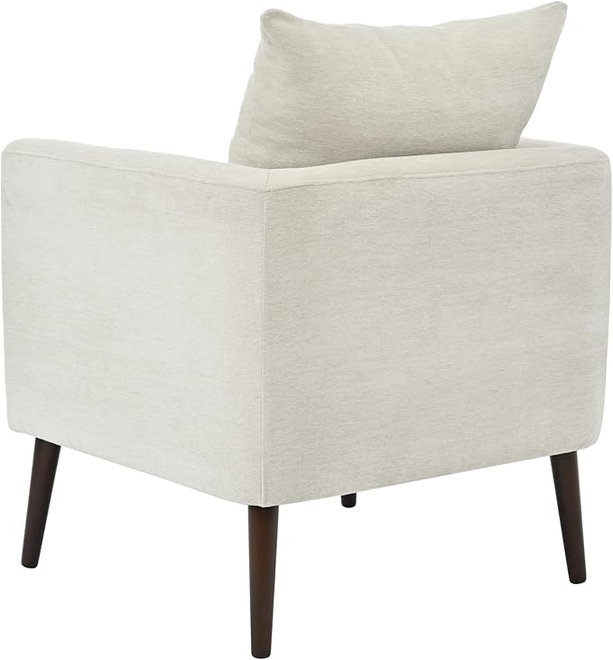 Modern Accent Chair for Living Room Chairs Comfortable Lumbar Support Armchair Removable Cushion Covers Single Sofa Chair with Solid Wood Legs Bedroom Reading Chair Beige
