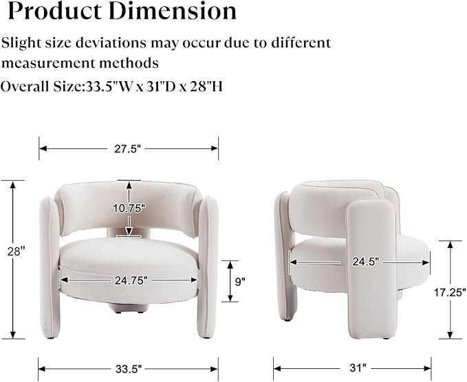 Modern Accent Chair Set of 2 Velvet Upholstered Lounger Chair with Barrel Back Solid Wood Legs Mid Century Comfy Accent Armchair Cozy Side Chair for Living Room Bedroom Beige