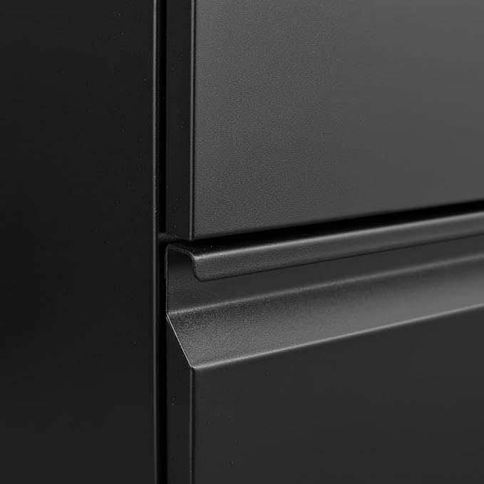 3-Drawer Mobile Filing Cabinet with Lock Metal Filing Cabinet to be Installation Required (2 Drawer Black)