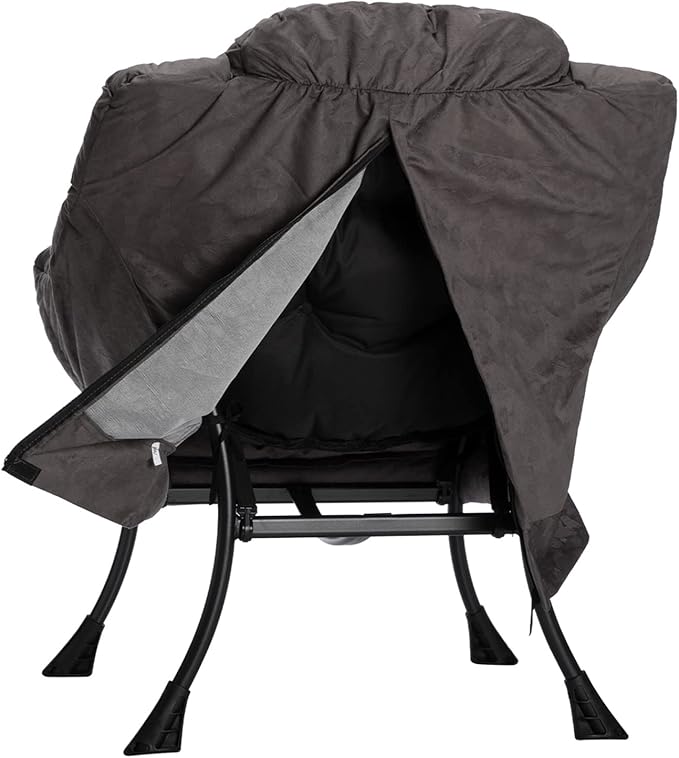 HollyHOME Lazy Chair with Armrest and Side Pocket Comfy Accent Lounge ChairLeisure Sofa Armchair for Living Room Bedroom Dorm or Small Spaces Oversized Reading Sofa ChairTextured Charcoal Gray