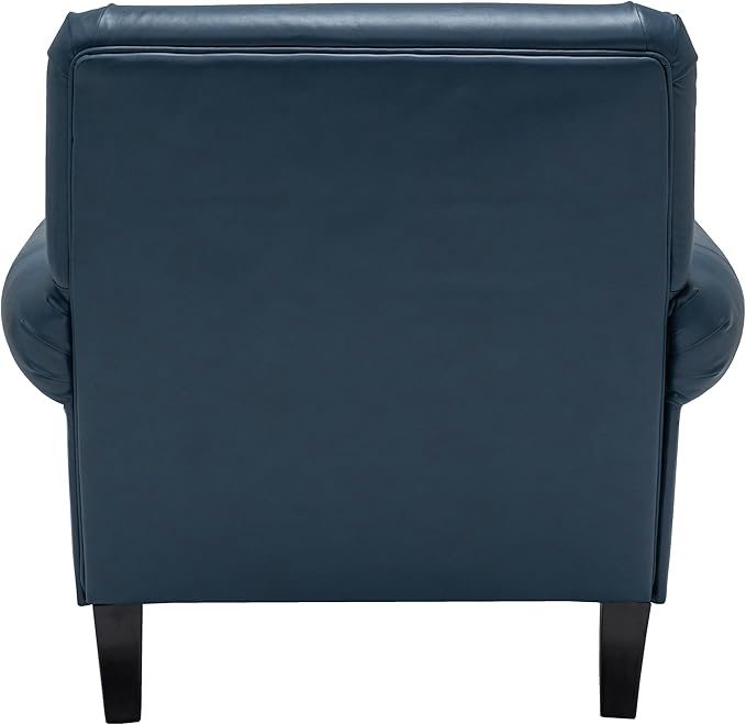 Accent Chair22.4 Seat Depth Armchair with Roll Arms36.6W*34.3D*34.6H Chair for Living RoomWood LegsSet of 2Faux Leather in Navy