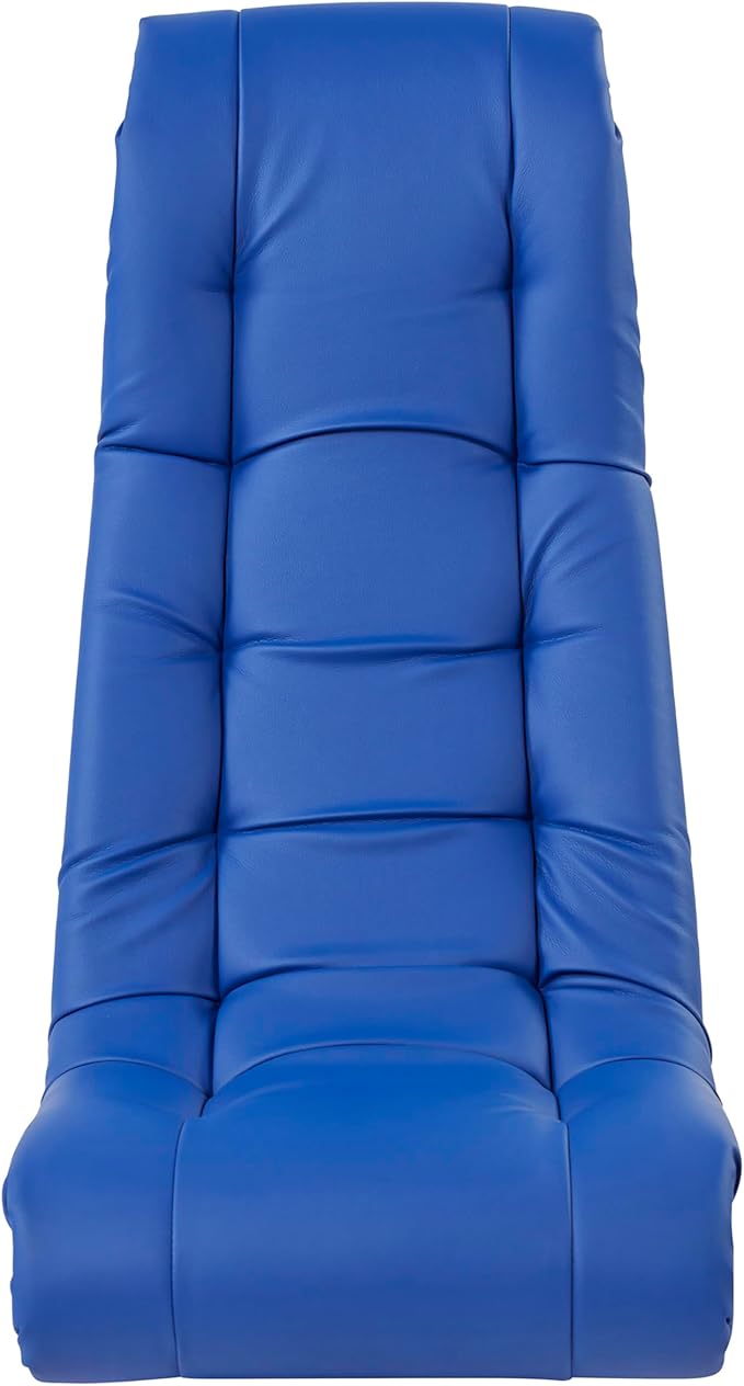 Factory Direct Partners Soft Tufted Floor Rocker - Cushioned Ground Chair for Kids Teens and Adults - Great for Reading Gaming Meditating TV - Blue 10488-BL