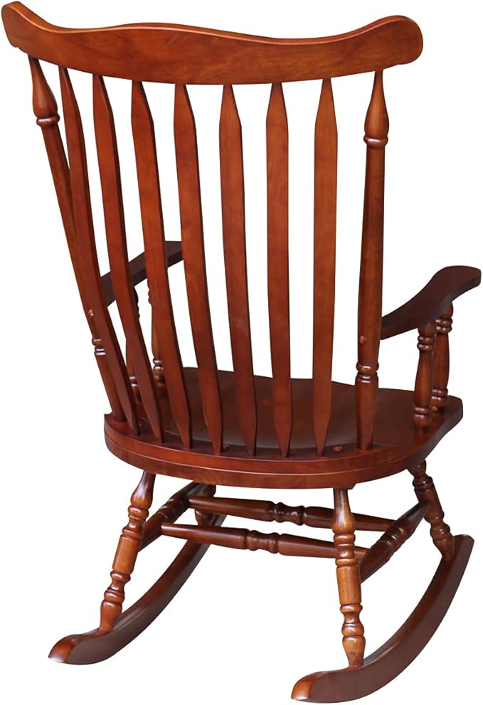 International Concepts Solid Wood Rocking Chair in Soft Cherry