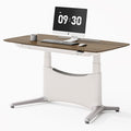 COLAMY LumiDesk All-in-1 Electric Standing Desk Height Adjustable Desk (Veneer Desktop Walnut + White)