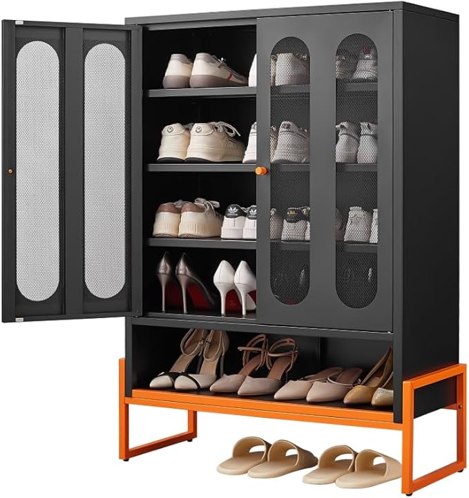 Suitable for Steel Storage cabinets in Living Rooms Kitchens and bedrooms and Office File Cabinet 2 Movable partitions (WG-Black)