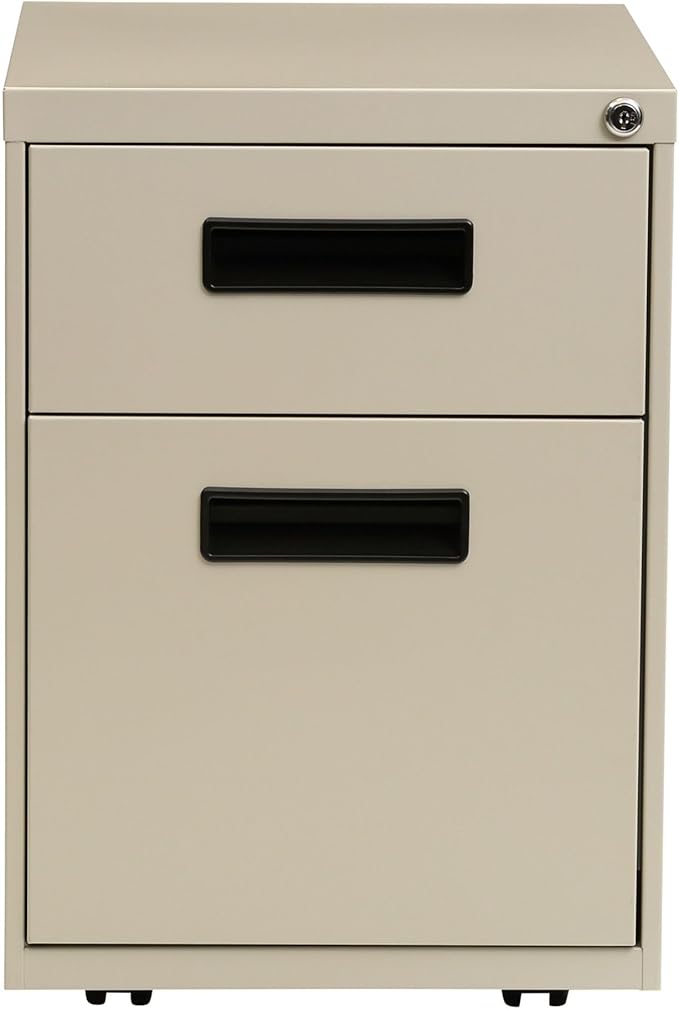 Alera ALE Two-Drawer Metal Pedestal File 14 7/8w x 19 1/8d x 21 3/4h Putty