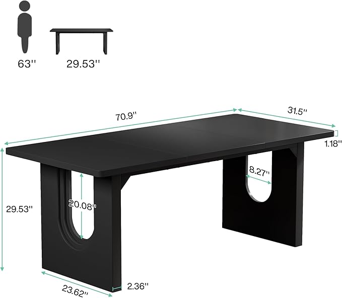 Tribesigns Modern Executive Desk 70.9 Large Office Computer Desk Conference Table Meeting Room Table Simple Workstation Business Furniture for Home Office