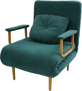 Folding Sofa Bed Convertible Sleeper Chair Single Sleeper Sofa Adjustable Backrest Futon Floor Couch Lounge Sofa for Living Room and Bedroom (Green)