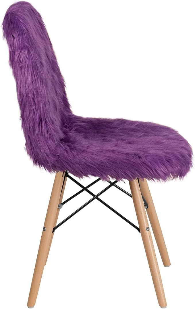 Flash Furniture Dinings 1 Pack Sponge Fabric Steel Beechwood Purple