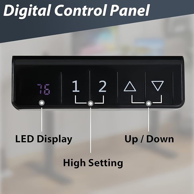 Electric Standing Desk Adjustable Height 48 x 24 Ergonomic Computer Desk Stand Up Desk Sit Stand Home Office Desk Computer Work Table Brown