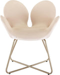 Modern Velvet Accent Chair Comfy Cute Upholstered Vanity Desk Chair w/Metal Legs Soft CushionArmchair for Living Room 2PC/Set