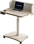 Electric Standing Desk 31.5x23.6 Inch Single Leg Height Adjustable with Digital Memory Panel Khaki Desktop