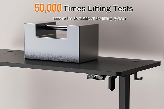 Standing Desk Electric Height Adjustable Desk 55 x 23.6 Inches Sit Stand up Desk Computer Home Office Desk Memory Preset with Two-Piece Desktop (Black 55 * 24 Inch)