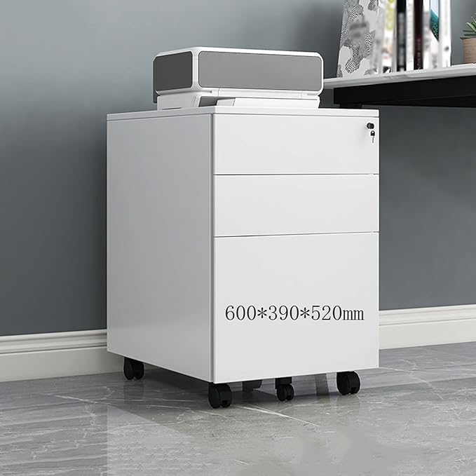 HASMI Filing Cabinet Metal Cabinet File Cabinet Low Cabinet Office Data File Activity Storage Three Drawer Cabinet with Lock Cabinet Storage Cabinet (Size : 1)