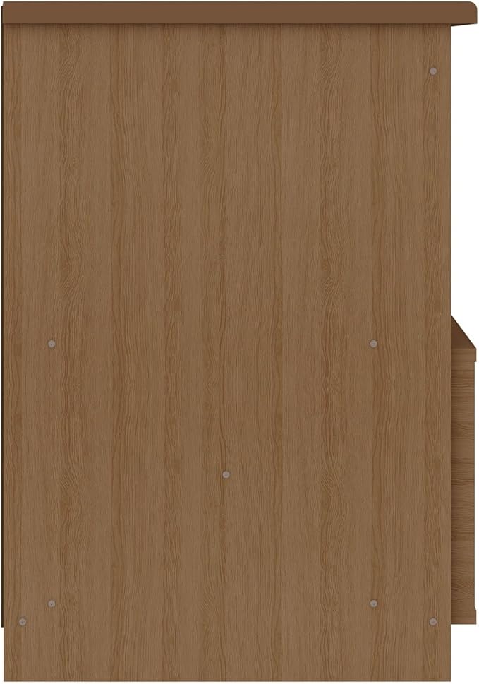 Manhattan Comfort Hampton 53.54 Home Office Desk with 3 Cubby Spaces and Solid Wood Legs in Maple Cream