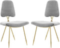 Modway Ponder Mid-Century Modern Performance Velvet Set of Two Dining Chairs in Gray