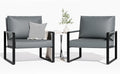 Accent Chair Set of 2 Leather Modern Comfortable Waiting Room Chairs Easy to Clean Couch Chair for Living Room Bedroom Office (Grey)