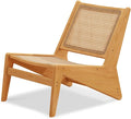 Rattan Accent Chair for Living Room Mid Century Side Chair Comfy Bamboo Chairs for Bedroom Reading Room Wood