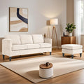 KEIKI 67 L-Shaped Sofa with Soft Padded Corduroy – Apartment-Friendly Sectional Couch with Memory Foam Compact Layout for Small Spaces Modern Style for Studios &amp Condos