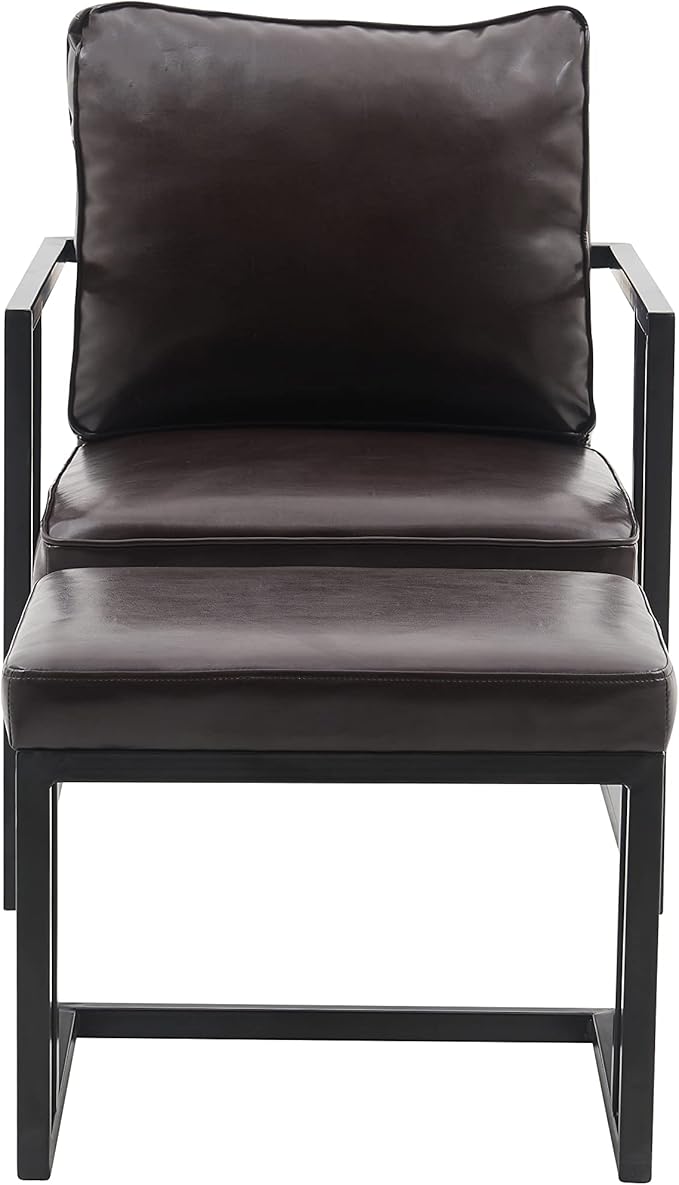 Recliner Sofa Chair PU Leather Living Room Chair Modern Style Soft and Comfortable Lounge Chair with Stool
