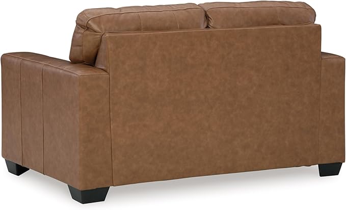 Signature Design by Ashley Bolsena Contemporary Leather Match Loveseat Dark Brown