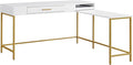 OSP Home Furnishings Modern Life Contemporary L-Shaped Desk with Large Drawer and Built-in Power Charging Port White