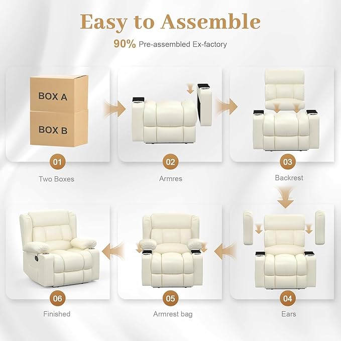 Recliner Chair Oversized Manual Reclining Chair for Adults Single Reclining Sofa with Cup Holder &amp Pocket Lounge Recliner for Living Room Home Theater Seating RV Chairs