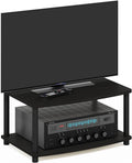 Furinno TURN-N-TUBE TV Riser Stand 2-Tier Small Elevated No Tools TV Stand with Plastic Poles TV Console for TV up to 32 inch 15.8 x 23.8 x 11 for Living Room Bedroom Espresso