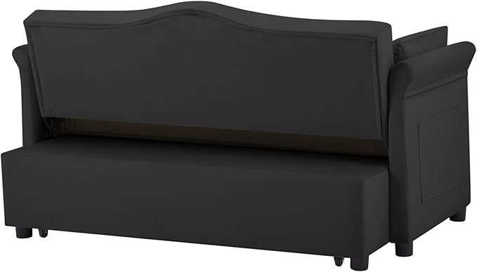 58 Velvet Sofa Bed 3-in-1 Convertible Pull-Out Sleeper Sofa &amp Couch with Storage Bag and Adjustable BackrestPerfect for Small Spaces Living Room or Office