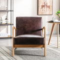 Classic Mid Century Modern Accent Chairs for Living Room or Bedroom Espresso Open ed Armchair with Plush Cushioning and Microfiber Upholstery Dark Brown