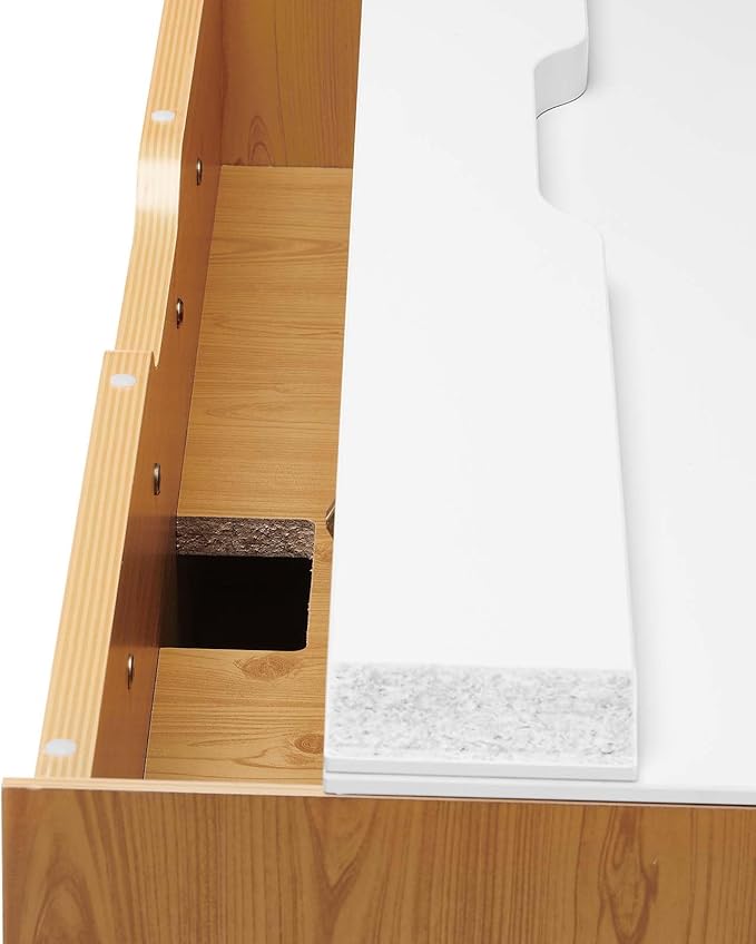 Modway EEI-6206-WHI-NAT Kinetic 38 Wall-Mount Office Desk White Natural