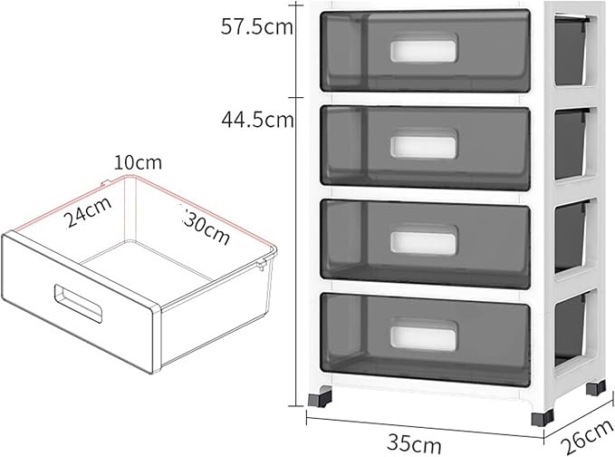 Mobile Filing Cabinet with Wheels Desk Shelf Under Desk Storage Cabinet Movable Bookshelf Floor File Cart Snack Storage Box File Cabinet(44.5cm)