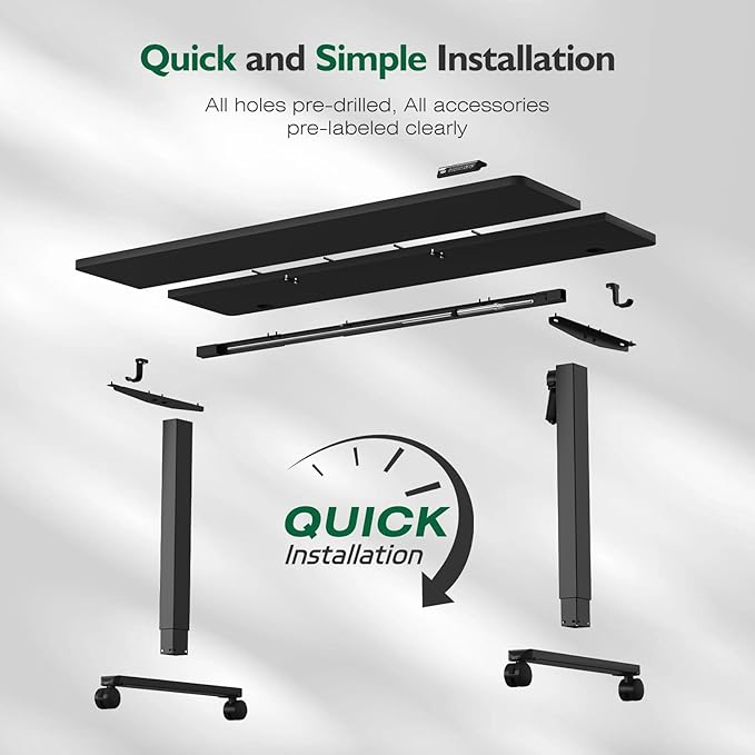 Monomi 59 inch Electric Standing Desk with Memory Preset Adjustable Height Standing Desk for Home Office &amp Gaming Large Computer Desk with Anti-Collision Black
