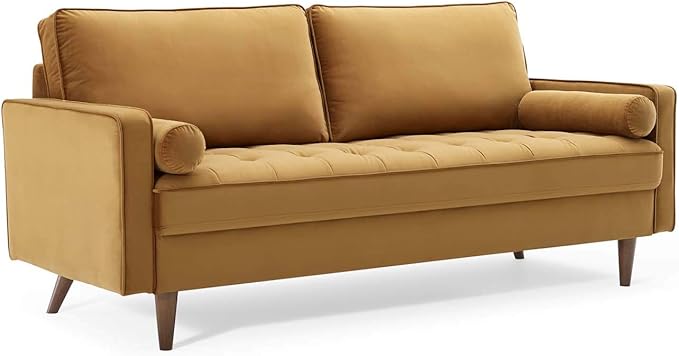 Modway EEI-3764-COG Valour Performance Velvet Sofa Cognac