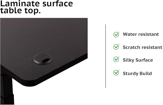 UNICOO Melamine 55.1 x 27.6 Inch Universal Table Top for Standard and Sit to Stand Height Adjustable Home and Office Desk Frames (Tabletop 55 - Black)