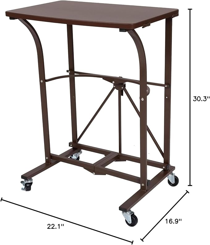 Origami Folding Computer Desk for Office Study Students Bedroom Home study and Craft | Space Saving Foldable Design Fits Laptop Collapsible No Assembly Required | (Wood small)