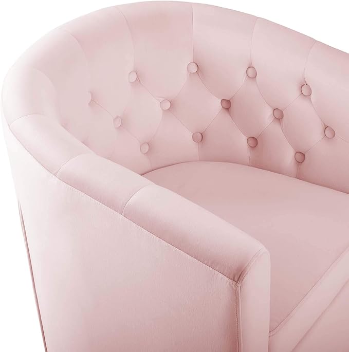 Modway EEI-4138-PNK Prospect Tufted Performance Velvet Swivel Armchair Pink