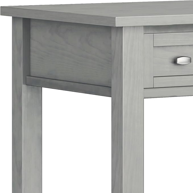 SIMPLIHOME Warm Shaker Desk - 48 Inch Wide Solid Wood Writing Desk in Fog Grey Transitional Home Office Computer Table for Workspace or Study with Flip-Down Keyboard Tray and 2 Drawers