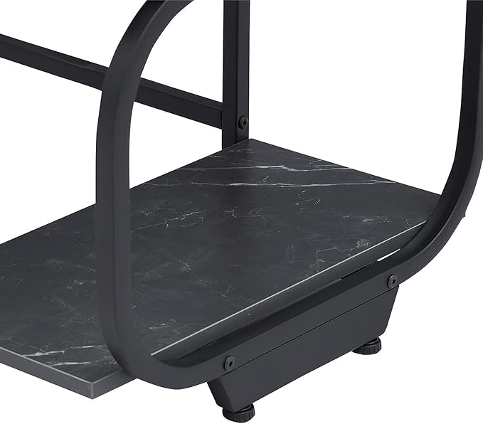 Anivia Gaming Computer Desk Small Home Office Desk with 2 Storage Shelves 47 Writing Desks Industrial Simple Style Wood Table Metal Frame for PC Laptop Notebook（Black） (47-B)