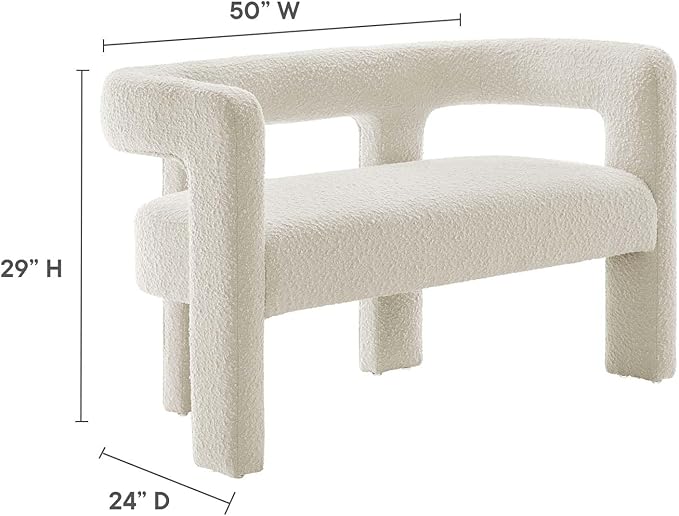 Modway EEI-6477-IVO Kayla Boucle Upholstered Loveseat Ivory