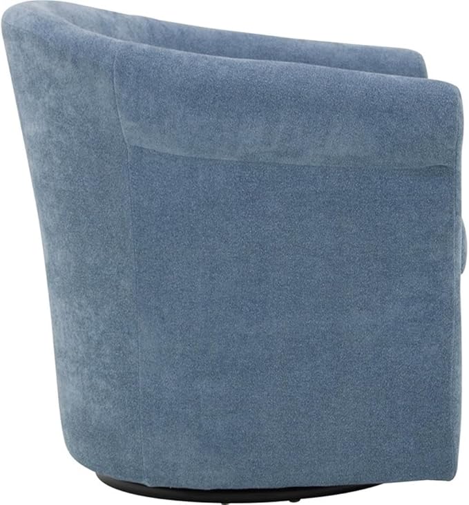 Pemberly Row Traditional Polyester Fabric Club Chair 30 in H x 30.5 in W x 27 in D Light Blue Finish Padded Seat Durable Construction Classic Accent Chair for Living Room or Bedroom
